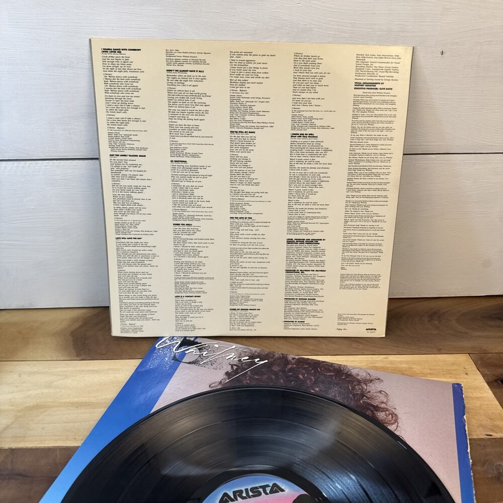 Whitney Houston Whitney Vinyl LP 1987 I Wanna Dance With Somebody Arista AL 8405 - Picture 9 of 9